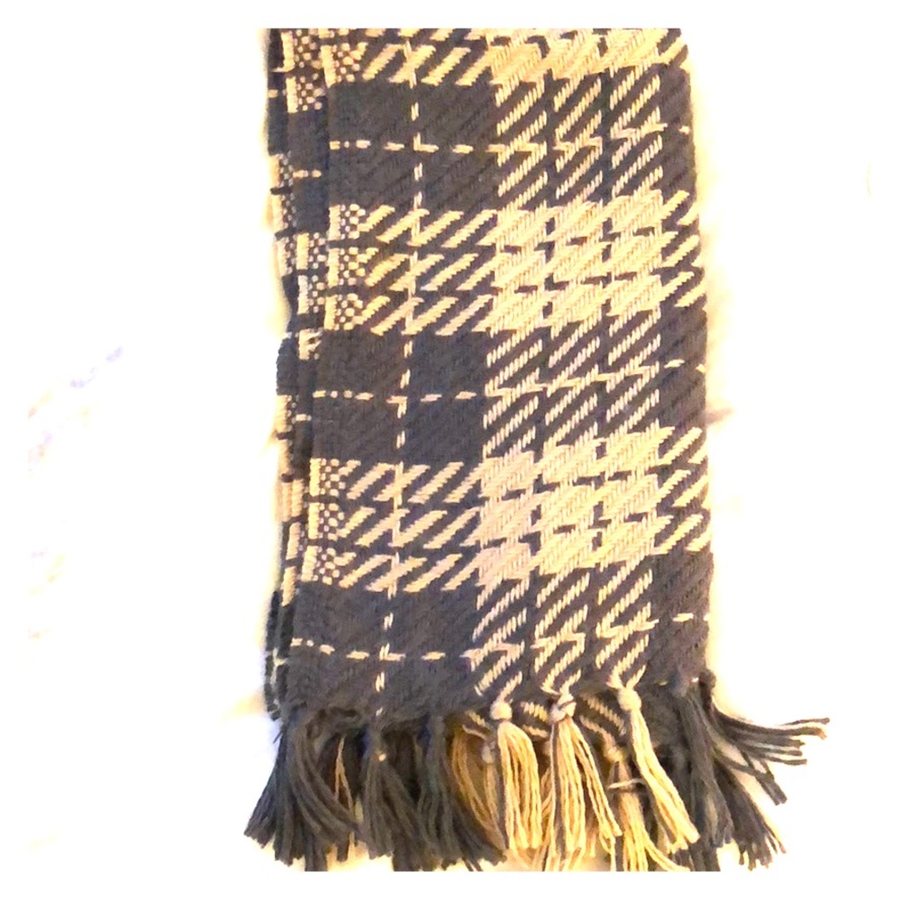 Beautiful tan and grey wool scarf